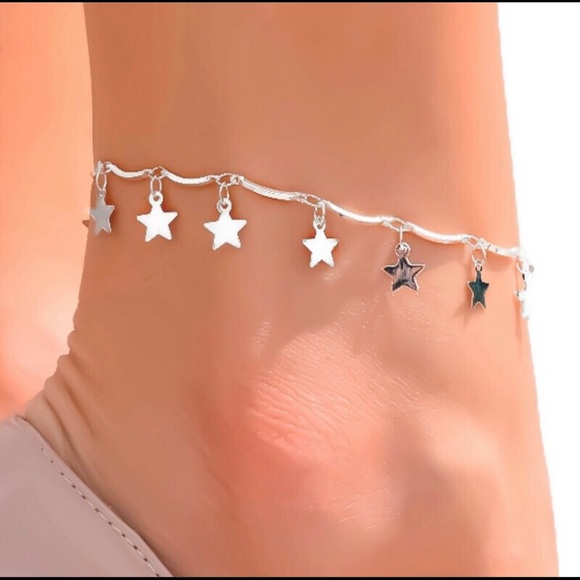 🎊HP 💕Silver Star Dangle Charm Adjustable Anklet - Picture 2 of 6